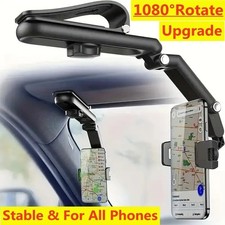 Phone Mount - 1080° Rotating Car Visor Holder for All Phones - Clip Bracket