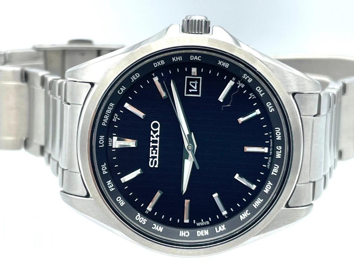 Reloj Solar Seiko Radio Control Onda Casi Como Nuevo Titanio Zafiro 7B75-0AA0