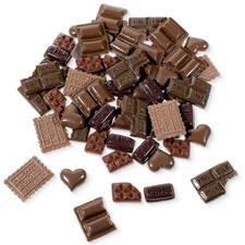 Bruislard 60 Pcs Fake Chocolate Decorations 0.05 inches x 0.1 inches, Brown 