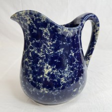 BENNINGTON POTTERY Blue Agate COTTAGE PITCHER Handcrafted Stoneware ~ VERMONT