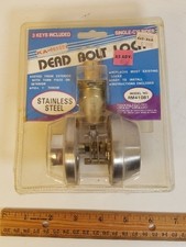 Stainless Steel Finish Single Cylinder 1" Deadbolt Keyed Exterior 3 Keys VTG