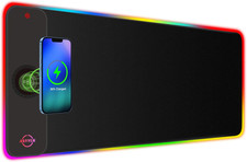 RGB LED Mouse Pad with 15W Wireless Charger Gaming Mouse Pad with 10 Light Modes