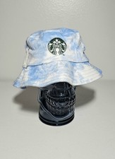 Starbucks Bucket Hat Tie Dye Blue And White Denim Material Brand New Unisex