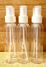 10 NEW 4oz Pump Bottle for Lotions Oils. Clear Plastic Jars with Pump.