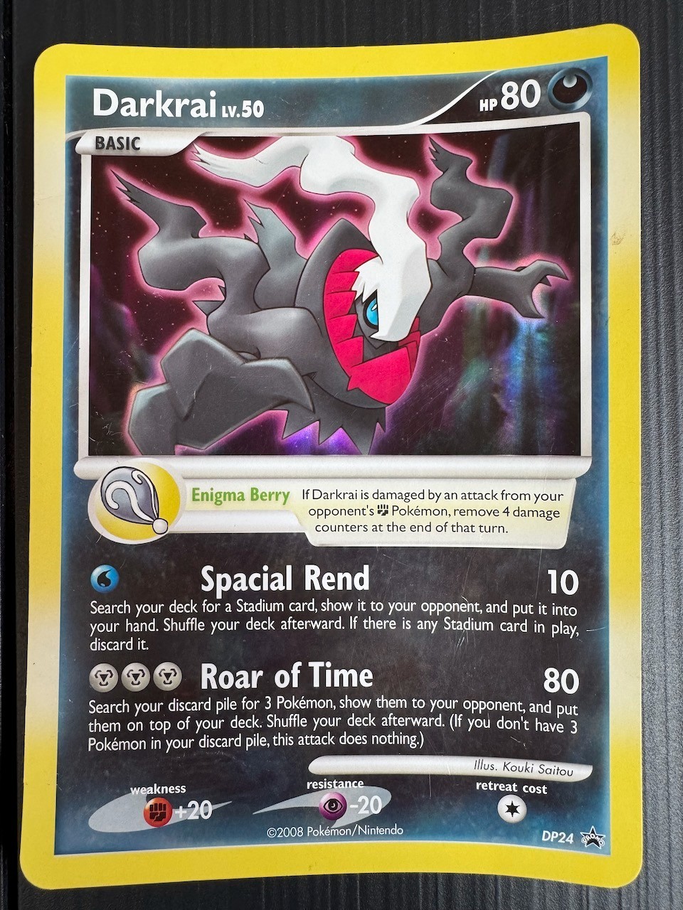 Pokemon Darkrai DP24 Jumbo Oversized Holo Black Star Promo 2008 English