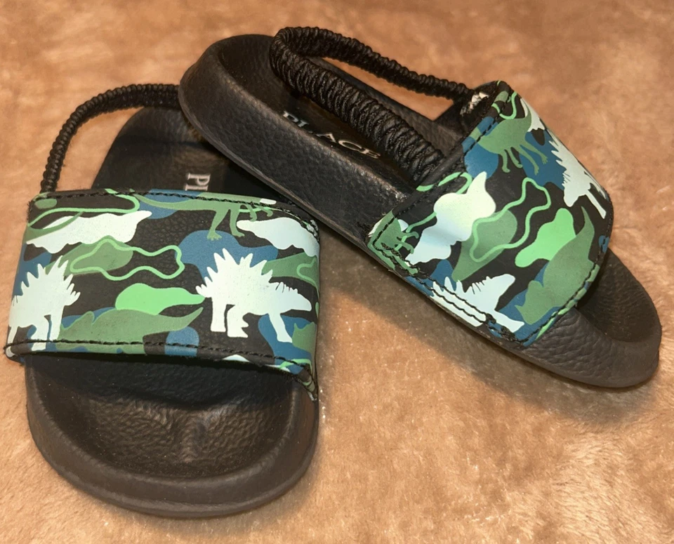 Sandalias Dinasour Place para niños 5 azules y verdes con correa trasera Foto 3 de 4