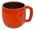 Vintage Frankoma Flame Red Orange Stoneware Mug With Handle Unisex Pottery Cup