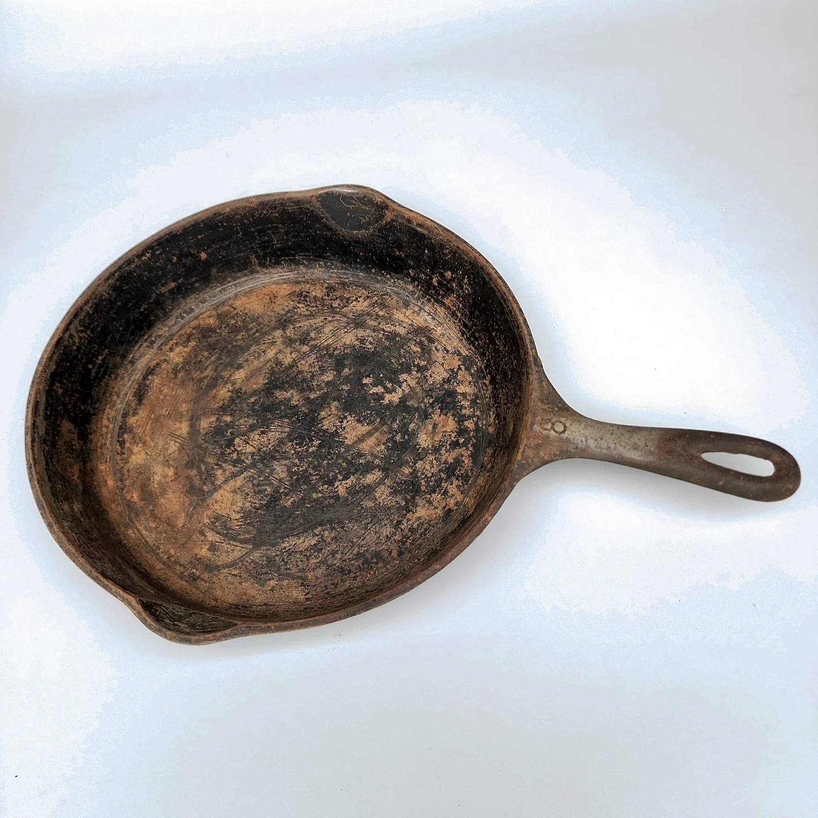 Wagner Ware Sidney -O- 1058P #8 Cast Iron Skillet 10" Vintage Frying Pan🍳