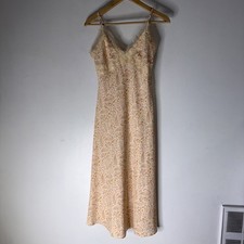 loft paisley Lace Trim Midi Slip Dress Orange 00P