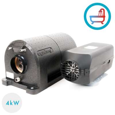 Warmduscherkit mit Autoterm Air 4D 12V mit Drehrad und Aqualang Air 10L Boiler
