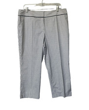 Talbots Signature Cropped Stretch Pants Size 14 Printed Office Casual Coastal