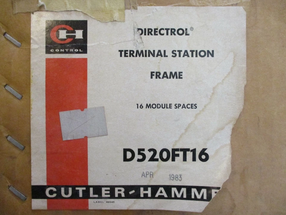 NEW Cutler Hammer D520FT16 Directrol Terminal Station Frame Rack 16-Slot NIB - Image 2 of 4