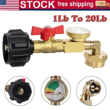 1Lb To 20Lb Tank Propane Refill Adapter With Gauge And ON-Off Control Valve US