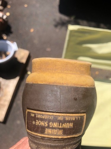 VTG LL Bean Maine Hunting Shoe Mens 9 Brown Leather Duck Boots Outdoors USA - Picture 10 of 15