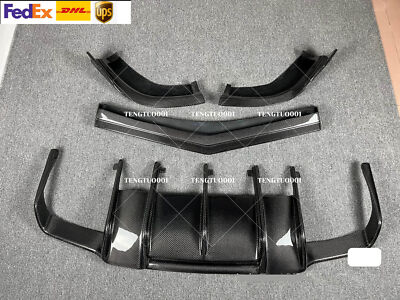 For Mercedes Benz W218 CLS63 11-14 Carbon Fiber Front Bumper Lip + Rear Diffuser