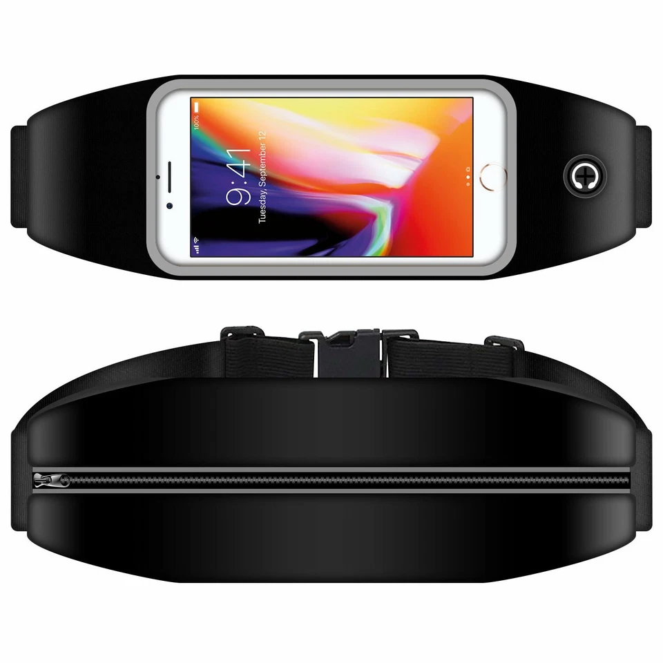 Sweat Resistant Running Belt Bum Bag Waist Exercise Phone Storage Travel Pouch - Image 2 of 4