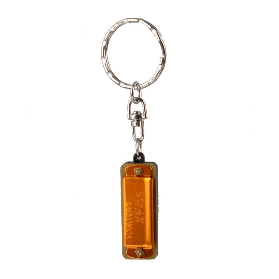 Keychain Harmonica Small Woodwind Accessory 4 Holes 8 Tone Melody Maker