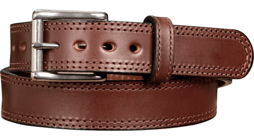 Brown Double Stitched Max Thickness Bullhide Belt Quality USA Handcrafted