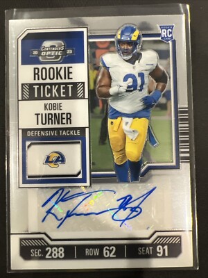 2023 Panini Contenders Optic Kobie Turner RC Rookie Ticket Auto #181 Rams  🔥💎🏈