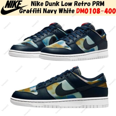 Nike Dunk Low Retro PRM Graffiti Navy White DM0108-400 Men