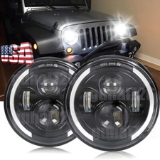 Pair 2pc 7inch Round Led Projector Hilo Beam Headlights For Jeep Wrangler Jk Tj