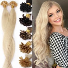 Nail U Tip Pre Bonded 100 Human Remy Hair Extensions 200S Thick Full Head Ombre