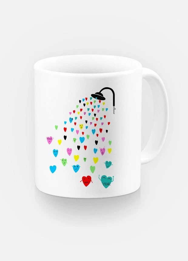 White Ceramic Love Shower Mug