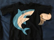 Boy's Navy Blue Swim Top Shark 3-6 Month NEW W/TAGS r1