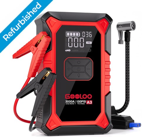 GOOLOO A3 Jump Starter with Air Compressor, 3000A Portable Car Battery Booster