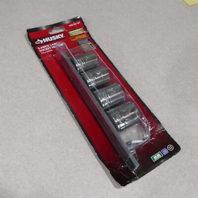 Husky ½'' Drive Metric X-Large 4 Sockets 25,27,29 & 30mm with Socket Rail NEW