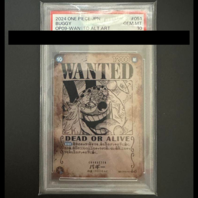 One Piece Card PSA 10 Gem Mint Buggy OP09-051 Wanted Alt Art