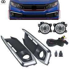 Pair Of Bumper Fog Lights Lamps Assembly Wcover For 2019-2020 Honda Civic Sedan Pair Of Bumper Fog Lights Lamps Assembly Wcover For 2019-2020 Honda Civic Sedan