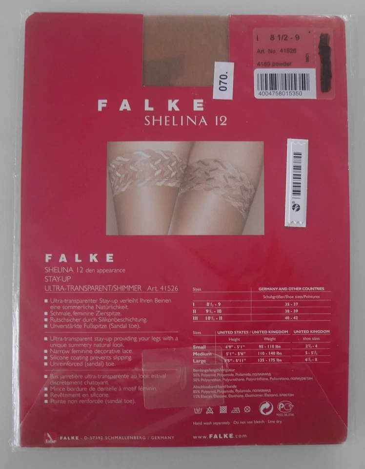 Новый и OVP: Falke Shelina 12 Den Stay Up! Размер: I/S! Цвет: порошок (коричневый) - Изображение 2 из 2