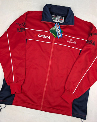 Legea FSC Villanovetta Full Zip Track Jacket Mens Small Red Italy NWT