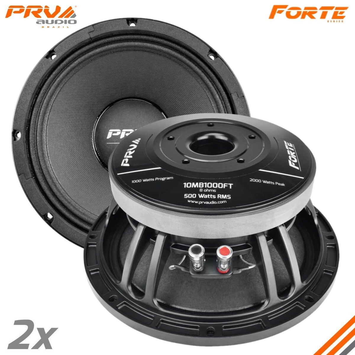 2x PRV Audio 10MB1000FT Midbass Speakers FORTE Car PRO Audio 10