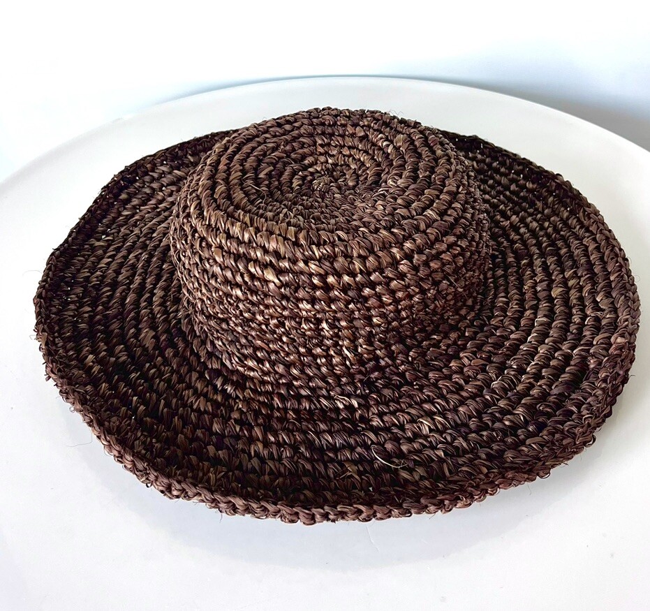 New Free People en el mar bingin Striped Black and Tan Straw Hat S5WKR-X0583M-088.png main image 4