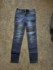 Mid Rise Blue Denim Moto Jeggings Balera Dance Medium Adult