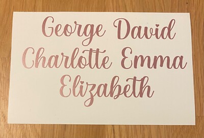 ROSÉGOLD MATT Vinyl Aufkleber x10 Abziehbild Weinglas Henne Hochzeit personalisiert #12