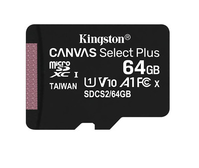Kingston Canvas Select Plus MicroSD Memory Card, Android Performance SDCS2/64GB