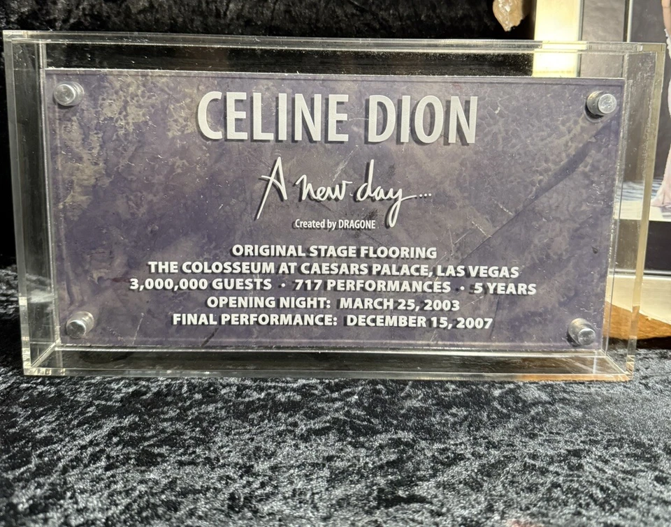 Celine Dion Memorabilia Edição Limitada 212/500 First/Last Vegas Show Stage Piec - Imagem 2 de 4