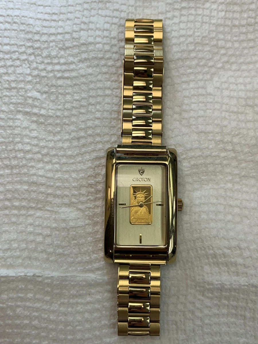 Vintage Croton Men s Quartz Watch Credit Suisse 1 Gram Liberty 999.9 Gold Ingot