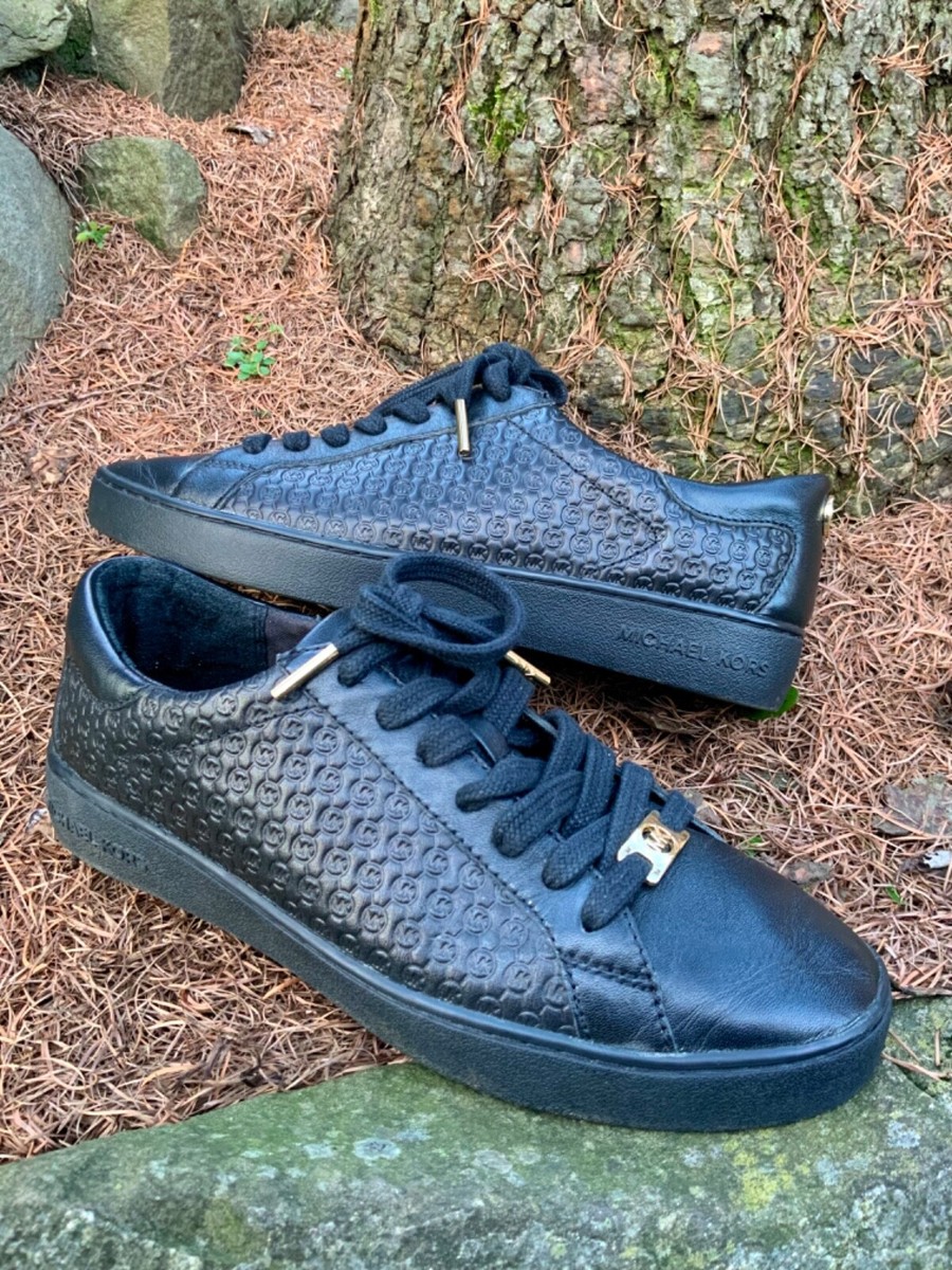 Michael Kors Colby Logo Embossed Leather Sneak Black UK Size