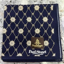 MAN HANKY CLASSIC NAVY BLUE LUCK MESH WHEELS COTTON POCKET ART SQUARE 19 PS3