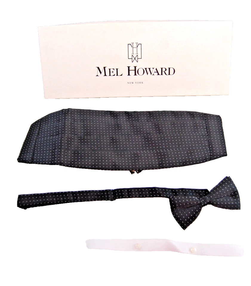 Conjuntos de pajarita y pajarita ajustables formales 1 negro con puntos blancos y 1 negro T1785 Foto 3 de 4