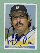 1984 DONRUSS #125 JUAN BERENGUER SIGNED DETROIT TIGERS WORLD CHAMPIONS