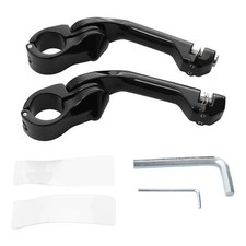1-1/4" 32mm Gloss Black Long Angled Adjustable Highway Peg Mount Kit For Harley