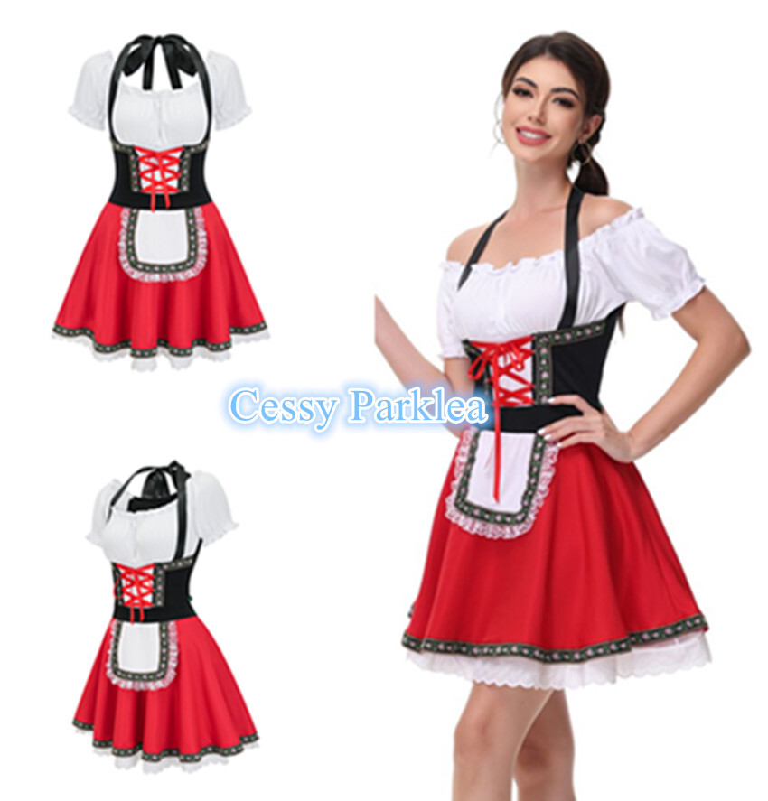 XC12 German Oktoberfest Bavarian Heidi Dirndl Lederhosen Beer Maid Wench Costume — image 15