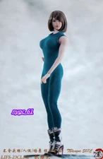 1:6 Dark green Sleeveless Tight Bodysuit Clothes Fit 12'' Female PH Figure body