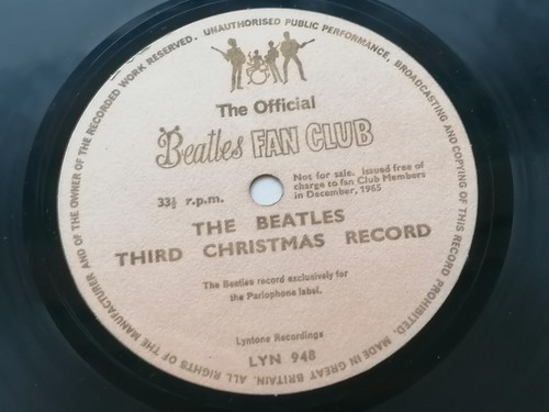 BEATLES UK 1965 FAN CLUB CHRISTMAS RECORD 1965 WITH INSERT - Picture 6 of 13