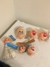 Vintage Wangs Fibre Craft Clown Heads and Hands Lot Of 7 NIP